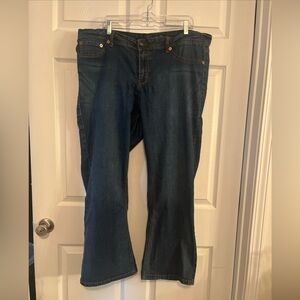 Women's Dark Blue Flare Jeans - Comfortable Wide Leg